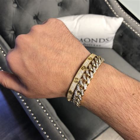 used mens cartier bracelet|expensive men's diamond bracelets.